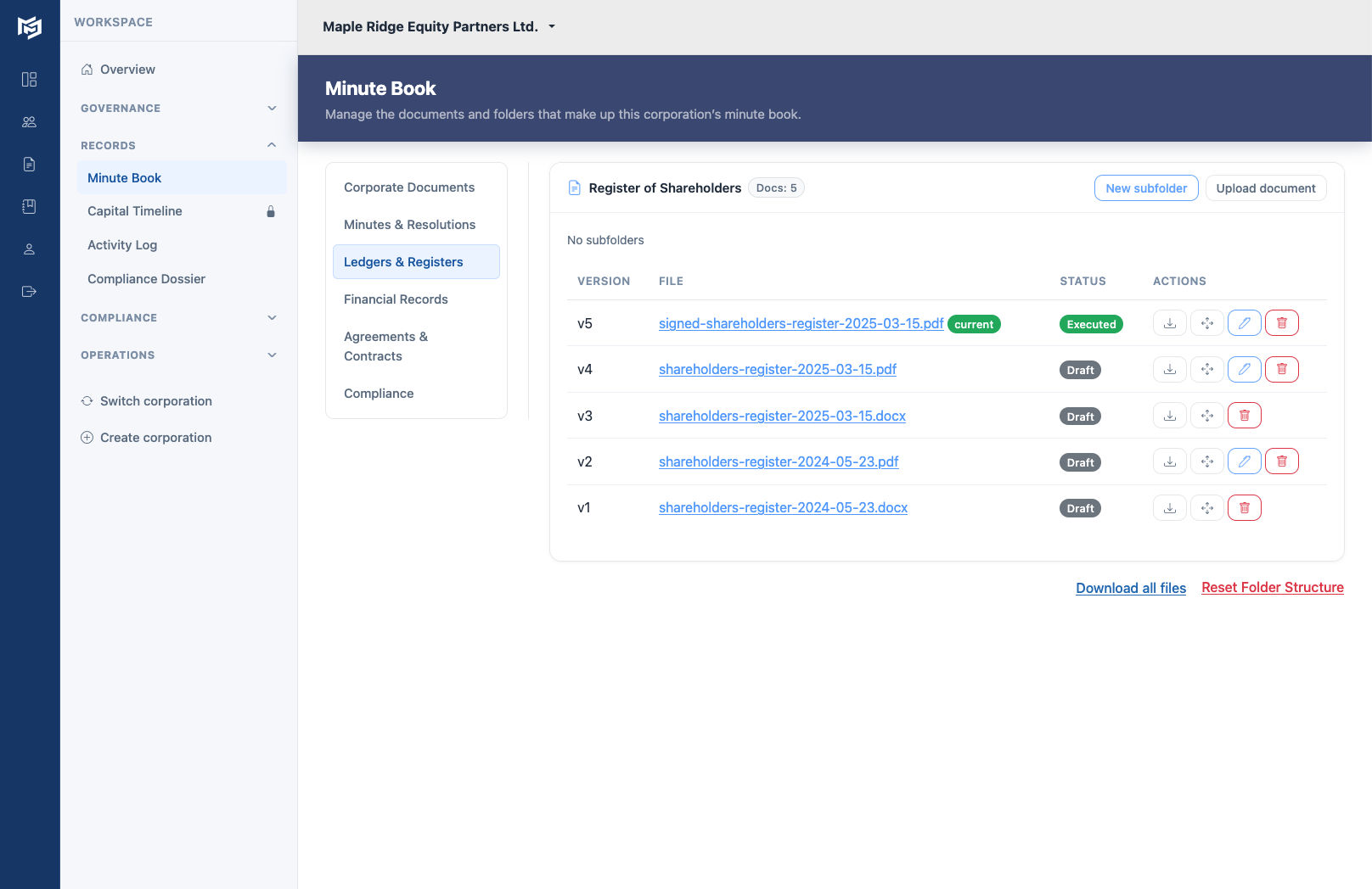 Preview of Minute Book page